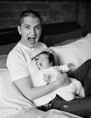 Brian Molko with child
